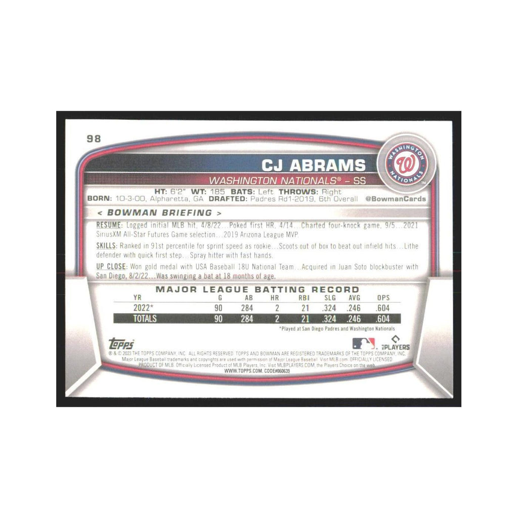 2023 Bowman CJ Abrams Nationals #98