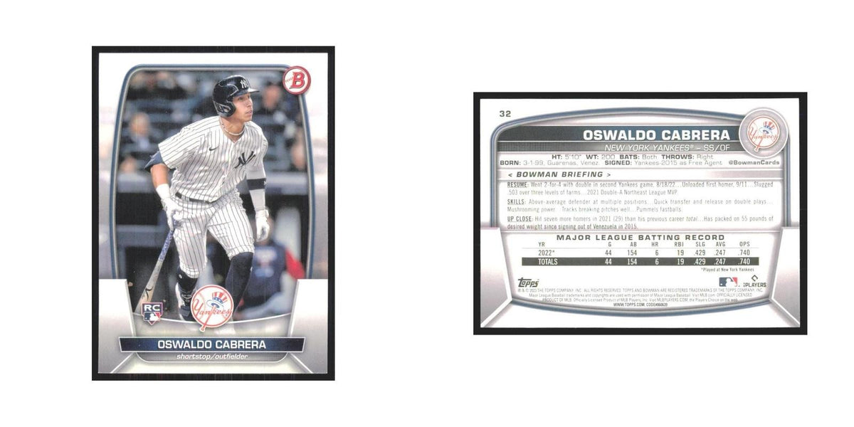 2023 Bowman Oswaldo Cabrera RC Yankees #32