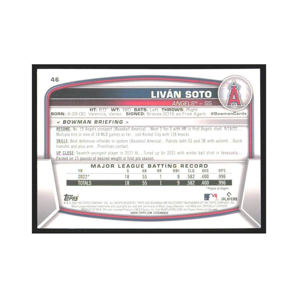 2023 Bowman Livan Soto RC Angels #46