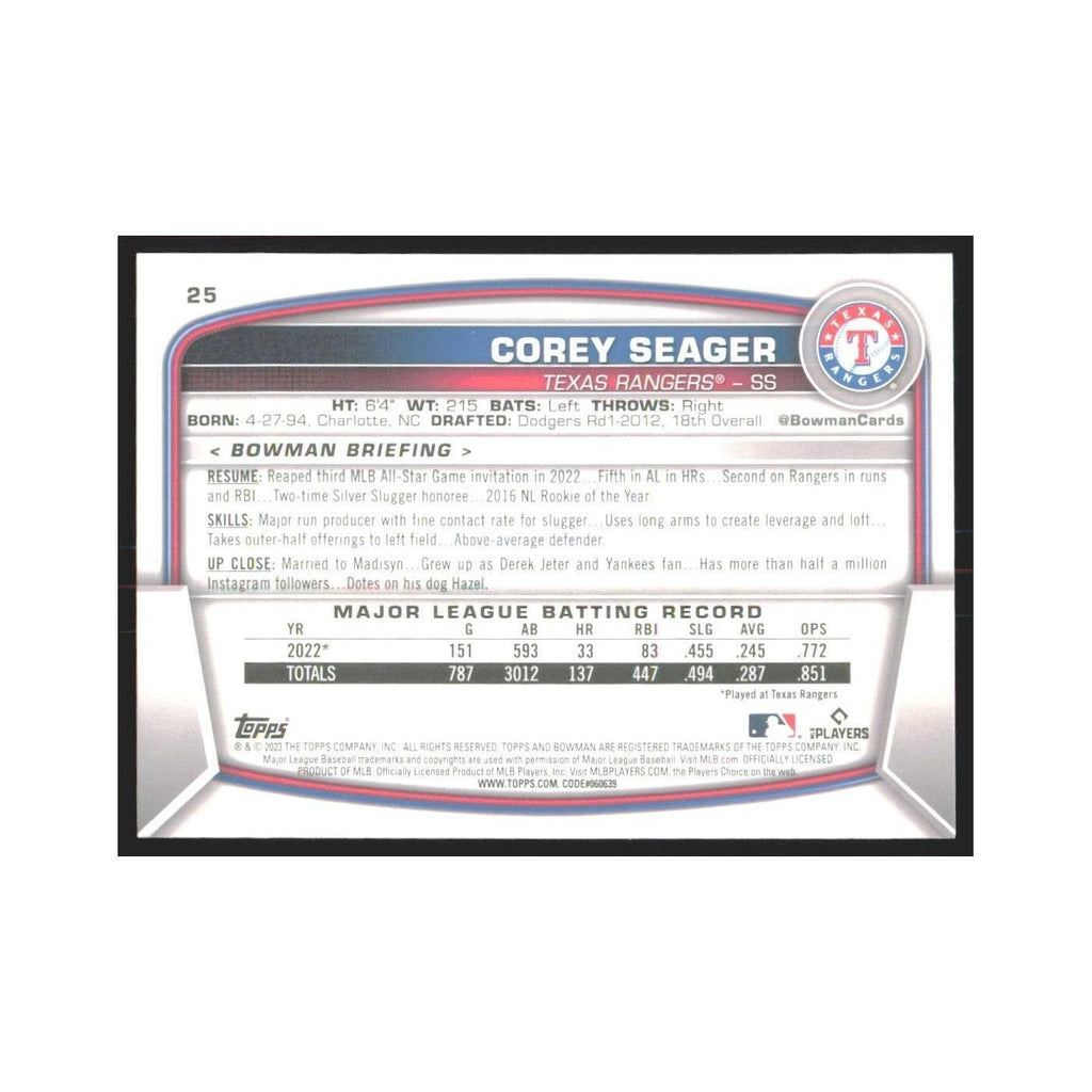 2023 Bowman Corey Seager Rangers #25
