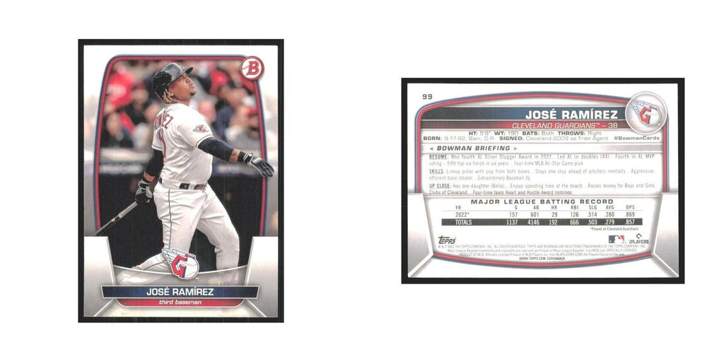 2023 Bowman Jose Ramirez Guardians #99