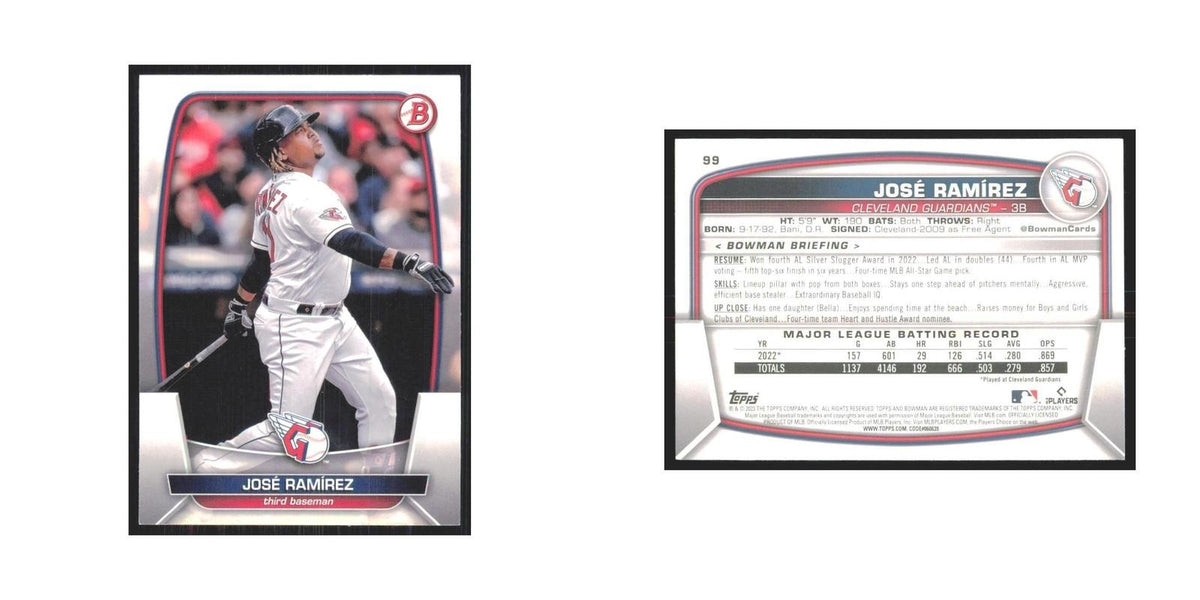 2023 Bowman Jose Ramirez Guardians #99