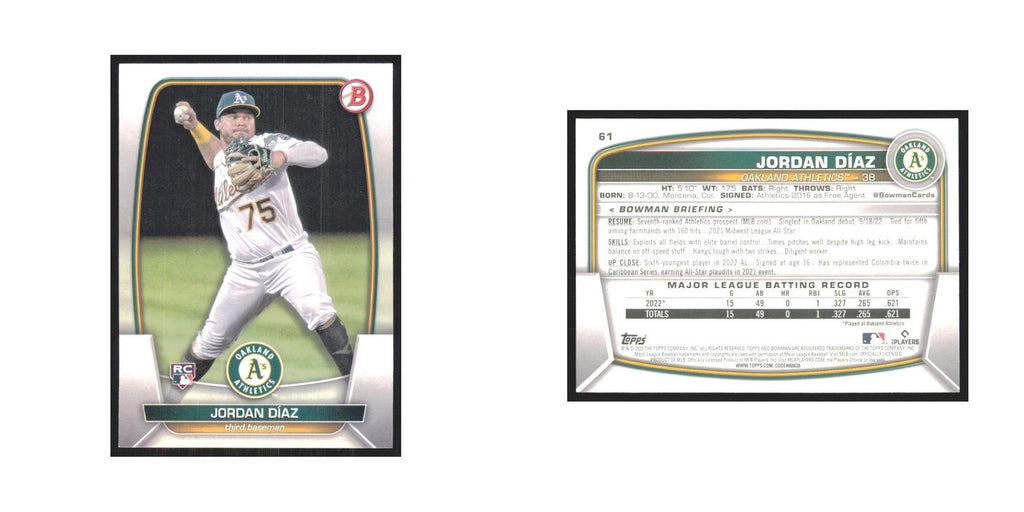 2023 Bowman Jordan Diaz RC Athletics #61