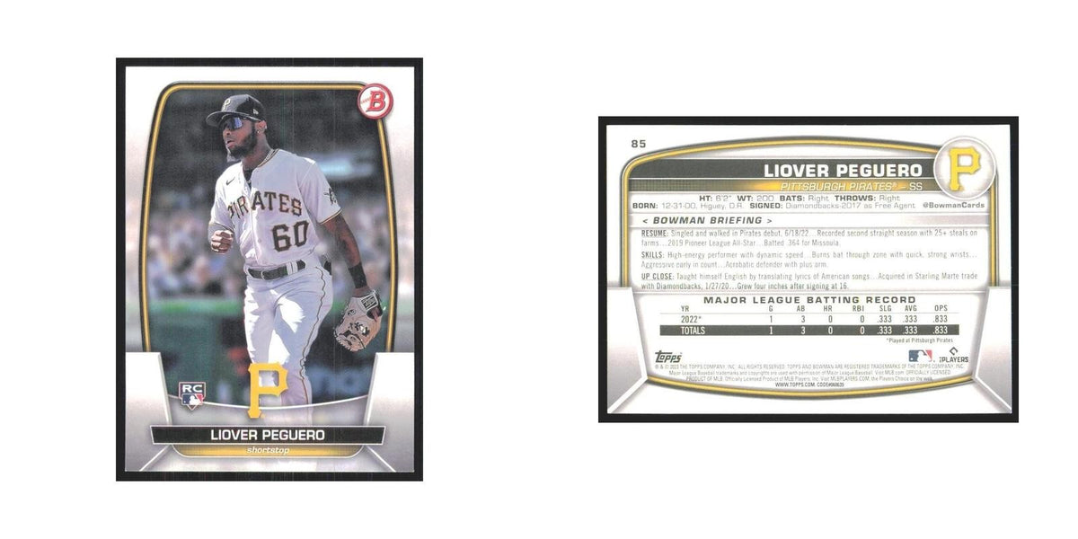 2023 Bowman Liover Peguero RC Pirates #85