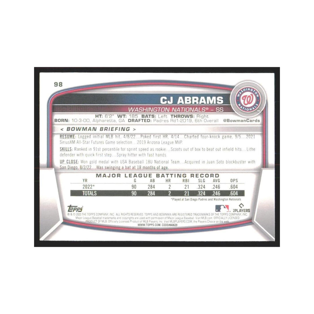 2023 Bowman CJ Abrams Nationals #98