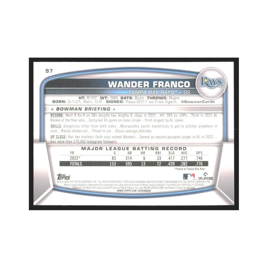 2023 Bowman Wander Franco Rays #97