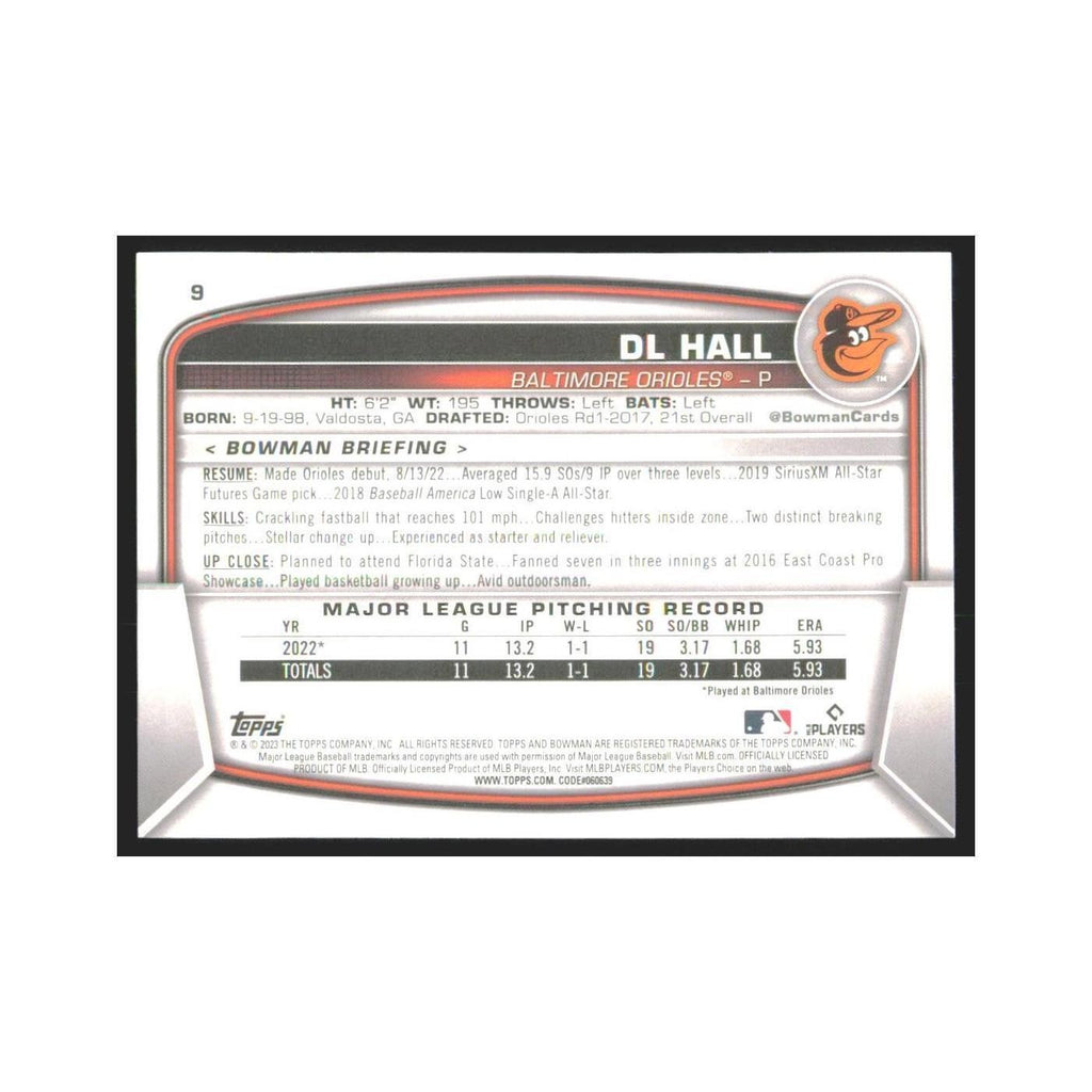 2023 Bowman DL Hall RC Orioles #9