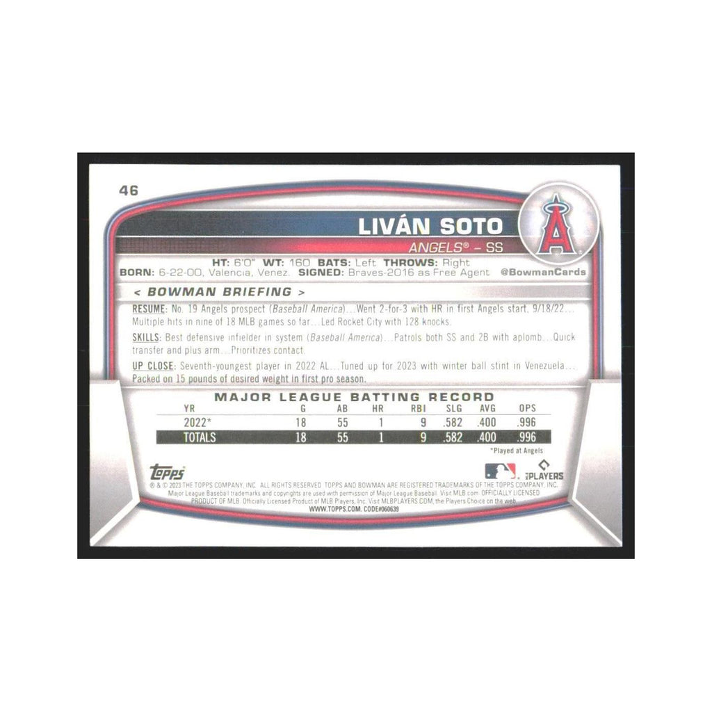 2023 Bowman Livan Soto RC Angels #46