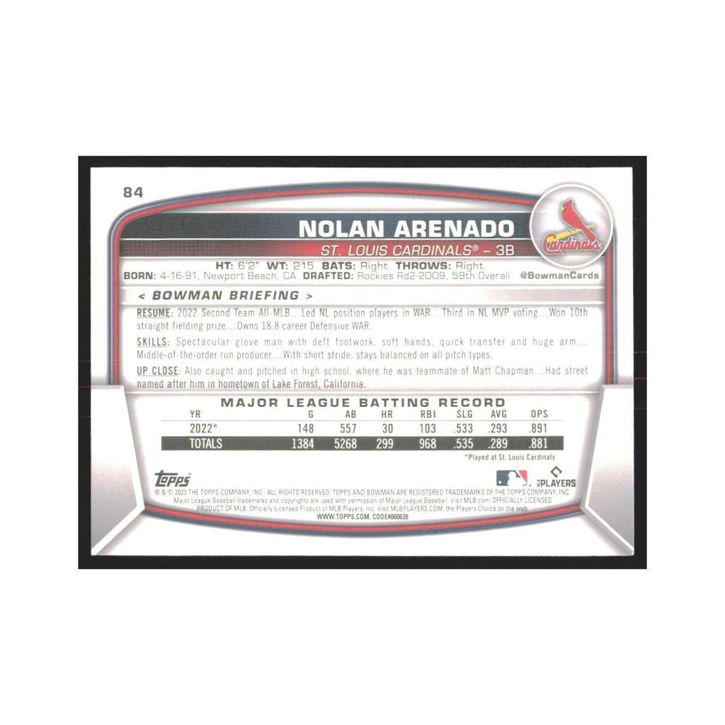 2023 Bowman Nolan Arenado Cardinals #84