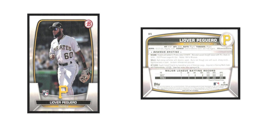 2023 Bowman Liover Peguero RC Pirates #85