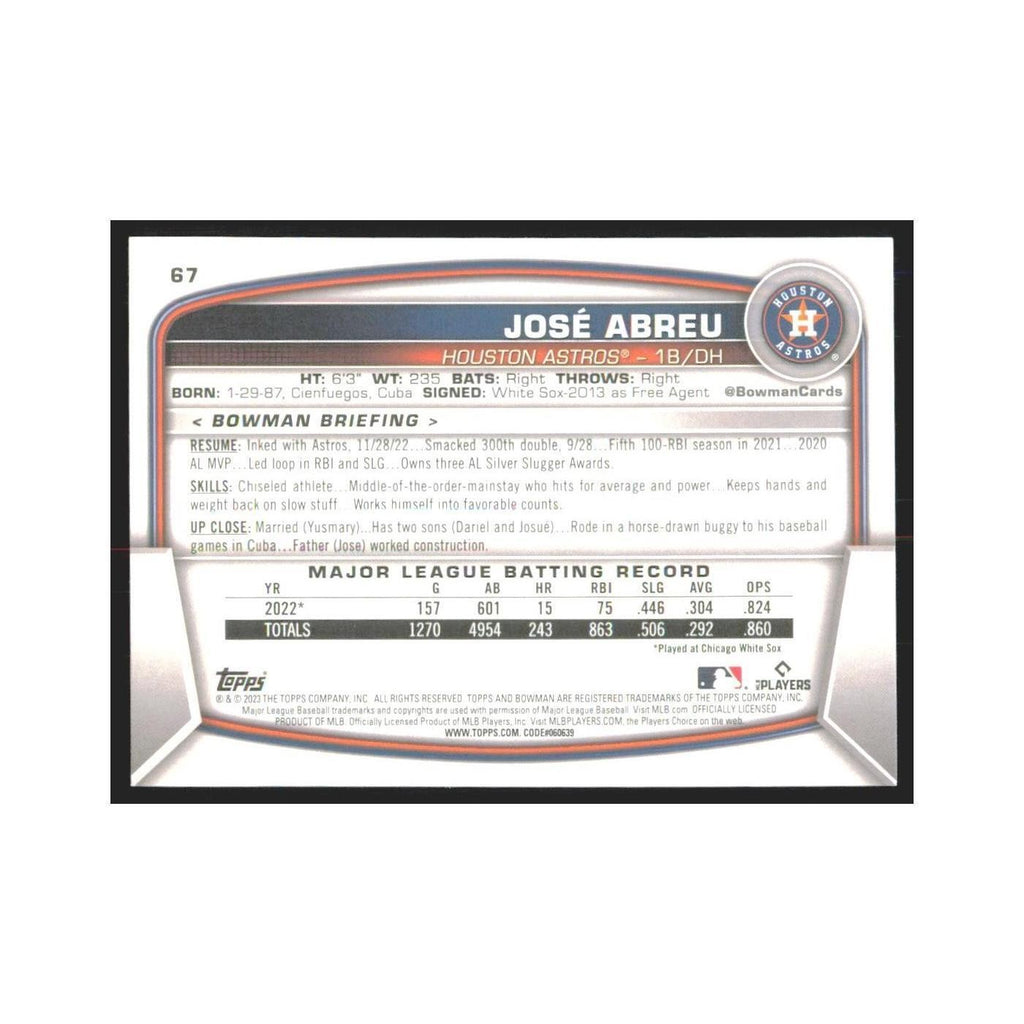 2023 Bowman Jose Abreu Astros #67