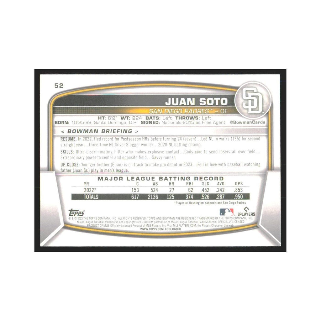 2023 Bowman Juan Soto Padres #52