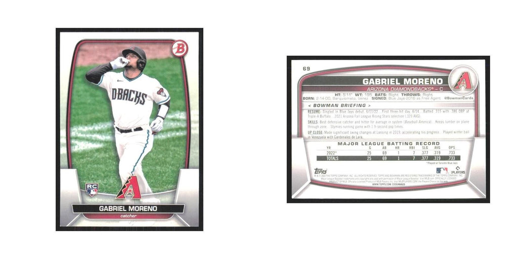 2023 Bowman Gabriel Moreno RC Diamondbacks #69