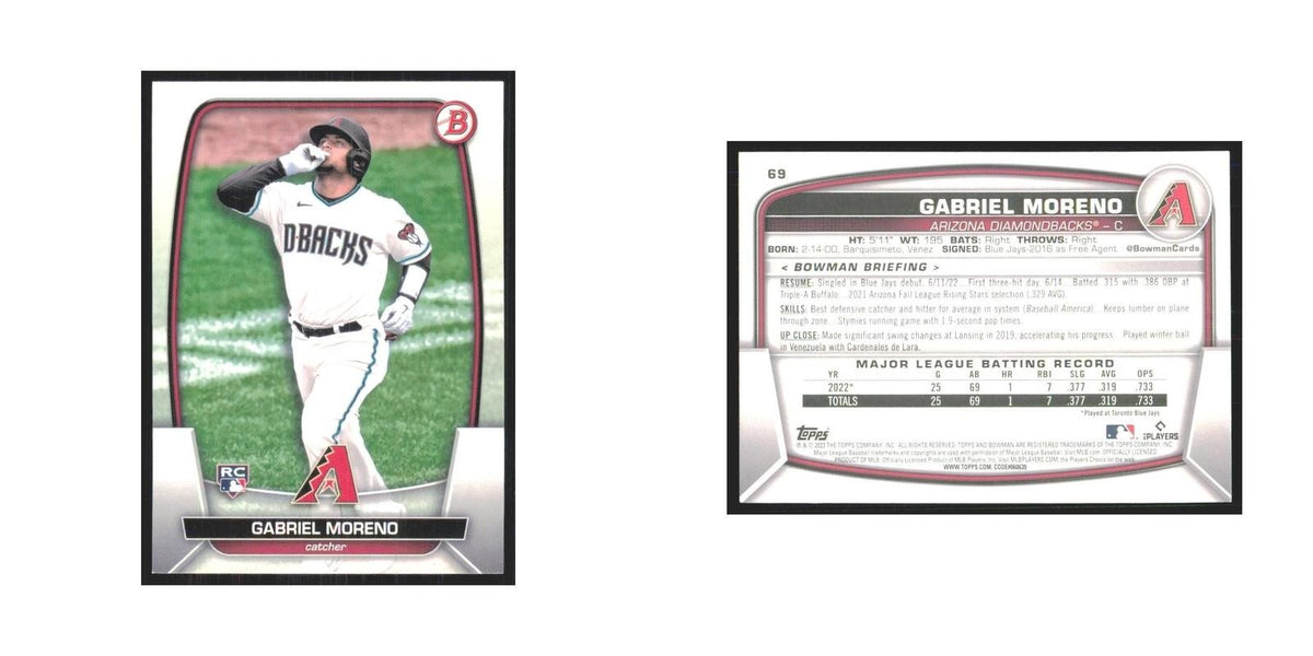 2023 Bowman Gabriel Moreno RC Diamondbacks #69
