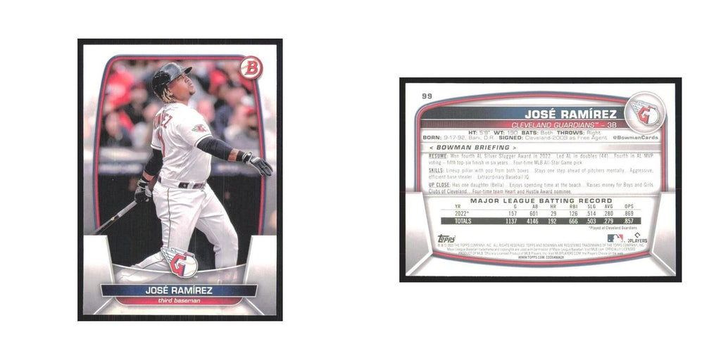 2023 Bowman Jose Ramirez Guardians #99