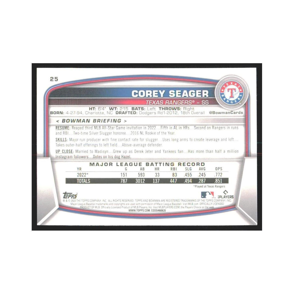 2023 Bowman Corey Seager Rangers #25
