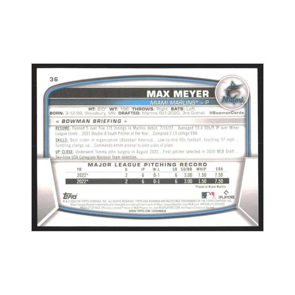 2023 Bowman Max Meyer RC Marlins #36