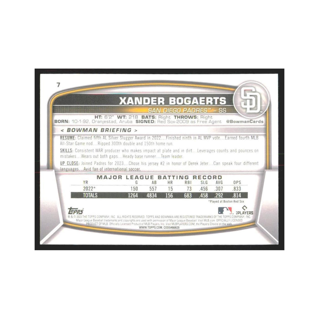 2023 Bowman Xander Bogaerts Padres #7