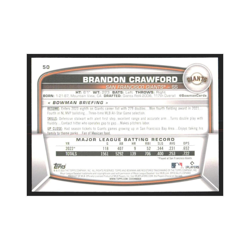 2023 Bowman Brandon Crawford Giants #50