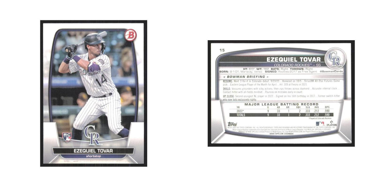 2023 Bowman Ezequiel Tovar RC Rockies #15