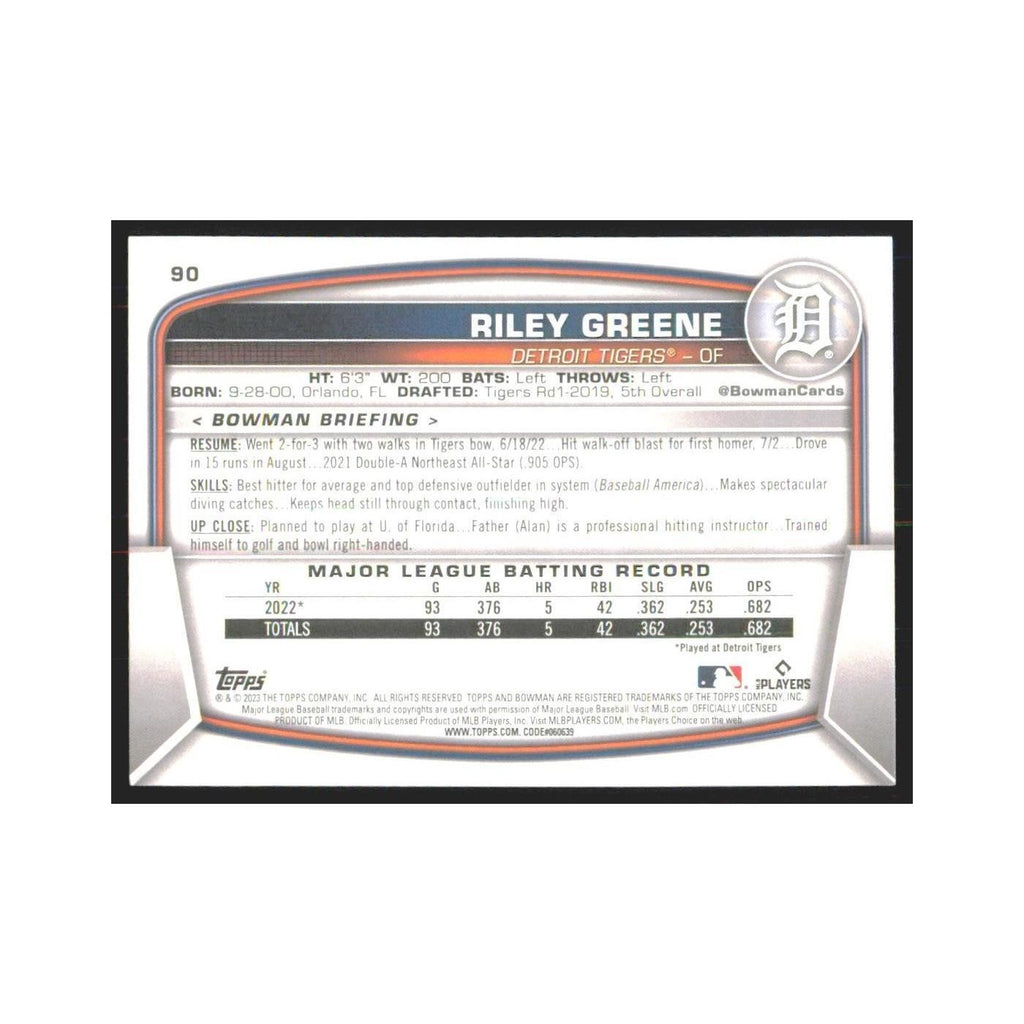 2023 Bowman Riley Greene RC Tigers #90