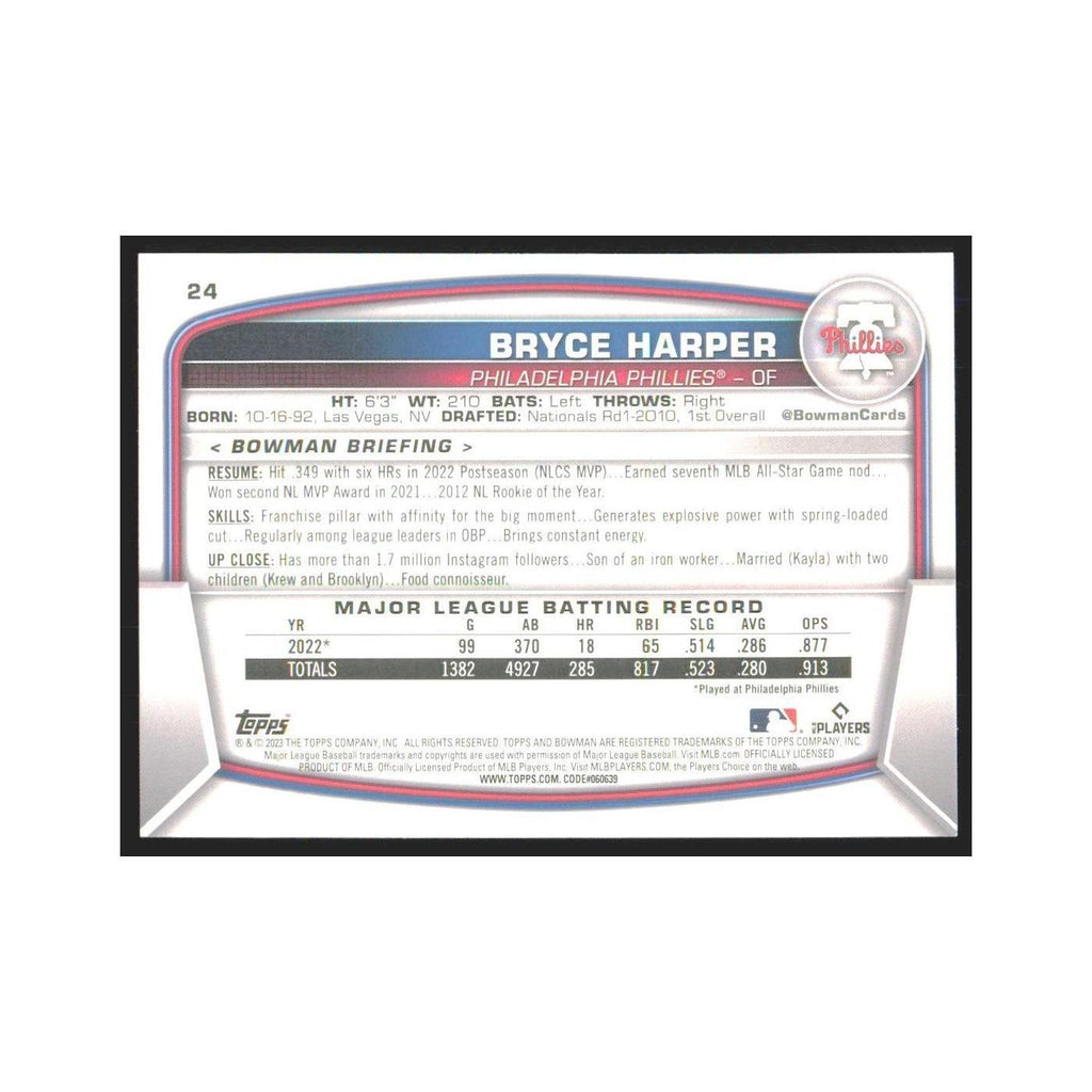 2023 Bowman Bryce Harper Phillies #24
