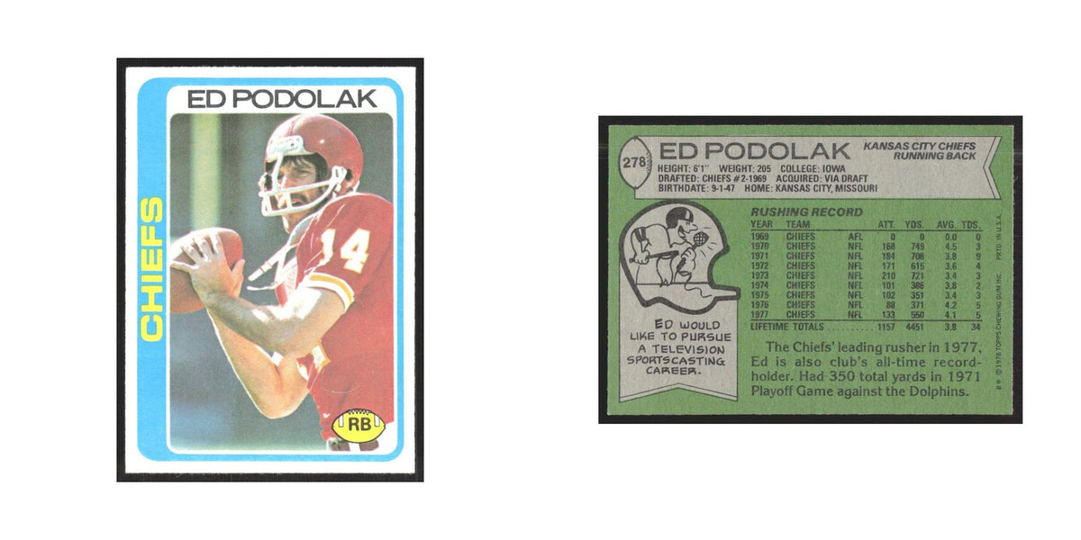 1978 Topps Ed Podolak Chiefs #278