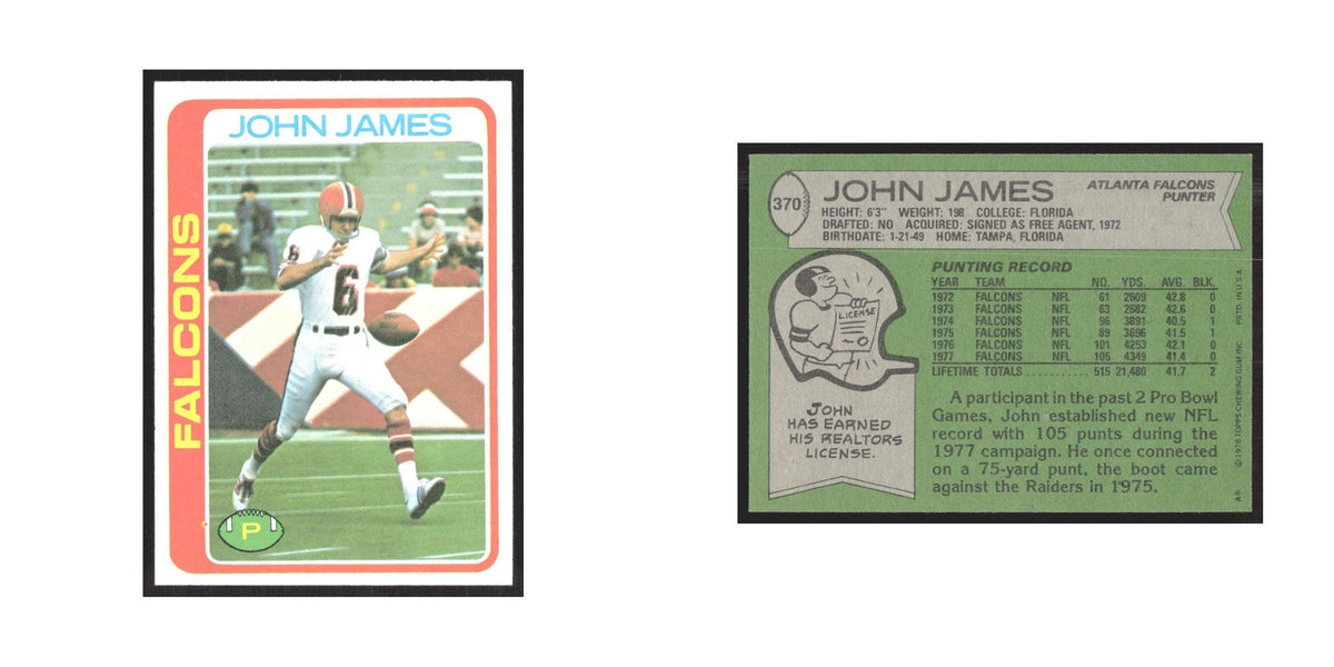 1978 Topps John James Falcons #370