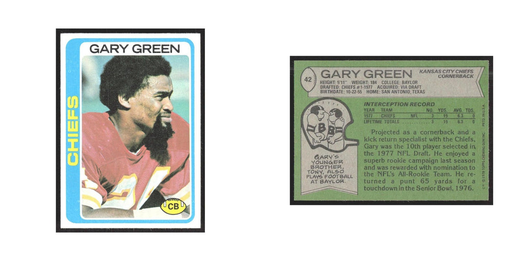 1978 Topps Gary Green Chiefs #42