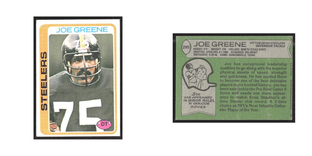 1978 Topps Joe Greene Steelers #295