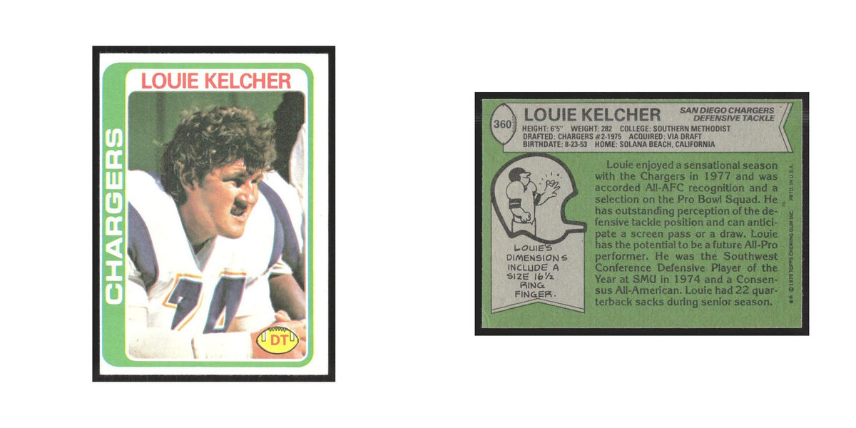 1978 Topps Louie Kelcher San Diego Chargers #360