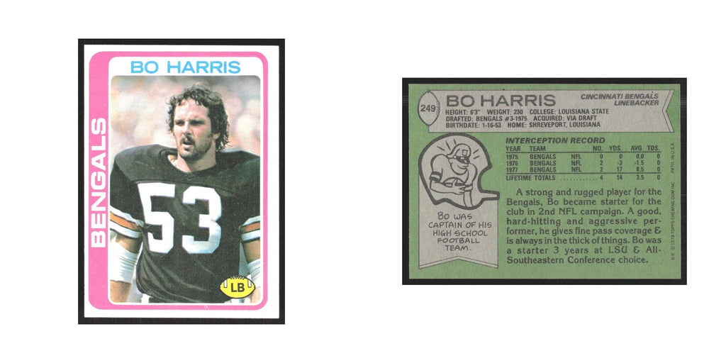 1978 Topps Bo Harris Bengals #249