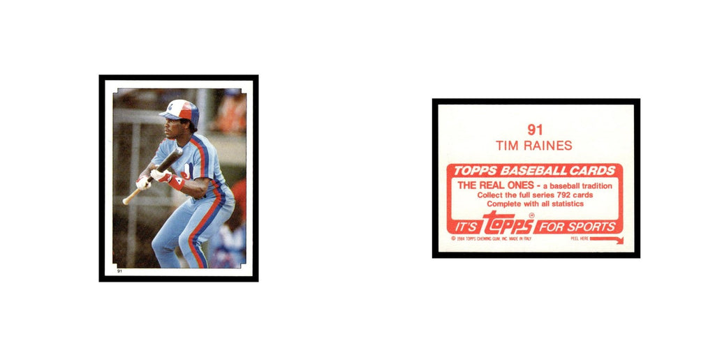 Tim Raines 1984 Topps Stickers #91 Montreal Expos Baseball Card EX