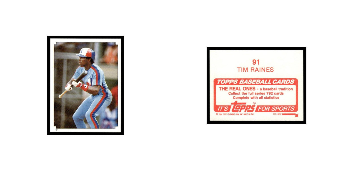 Tim Raines 1984 Topps Stickers #91 Montreal Expos Baseball Card EX