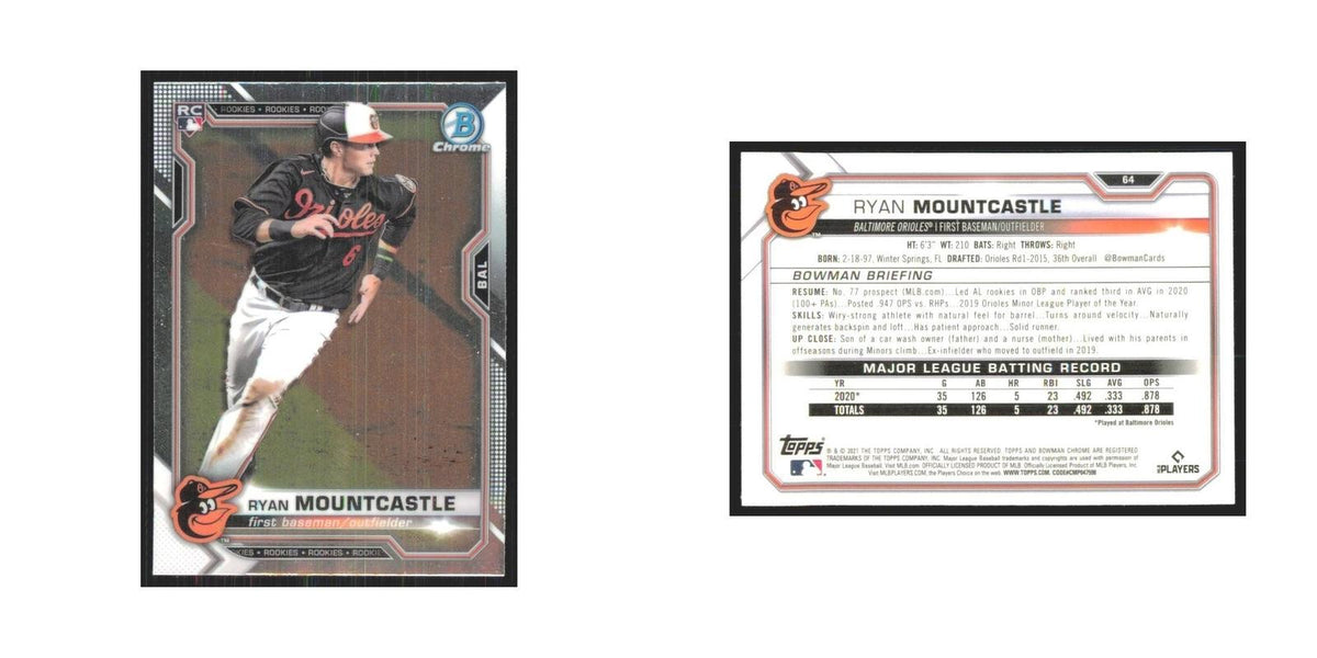 2021 Bowman Chrome Ryan Mountcastle RC Orioles #64