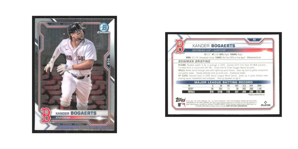 2021 Bowman Chrome Xander Bogaerts Red Sox #85
