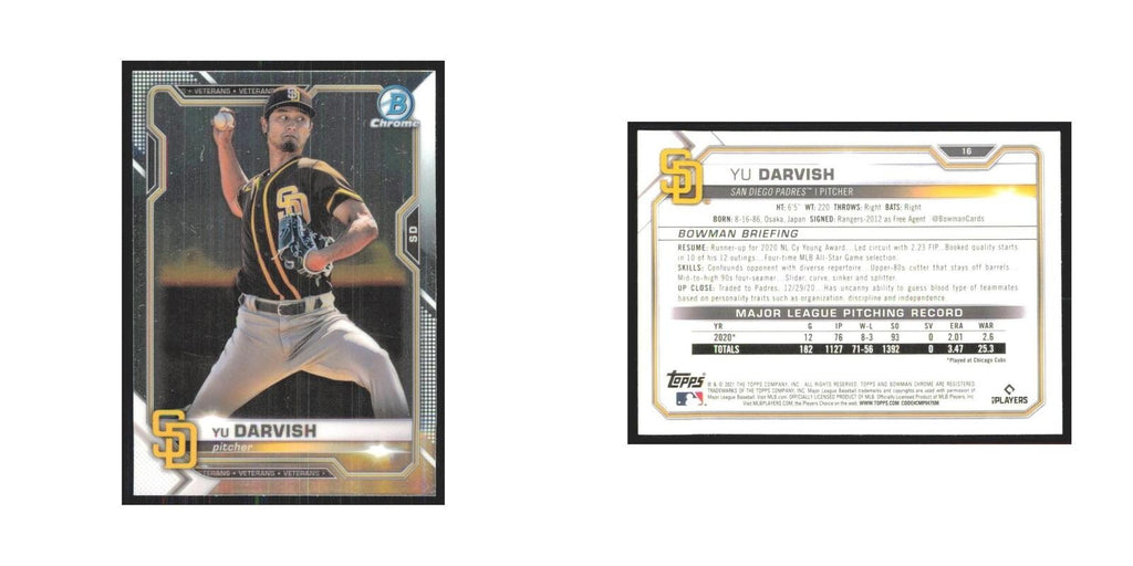 2021 Bowman Chrome Yu Darvish Padres #1