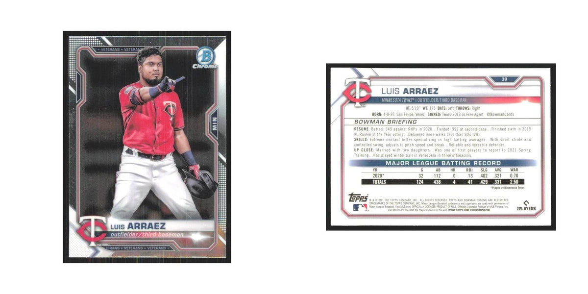 2021 Bowman Chrome Luis Arraez Twins #39