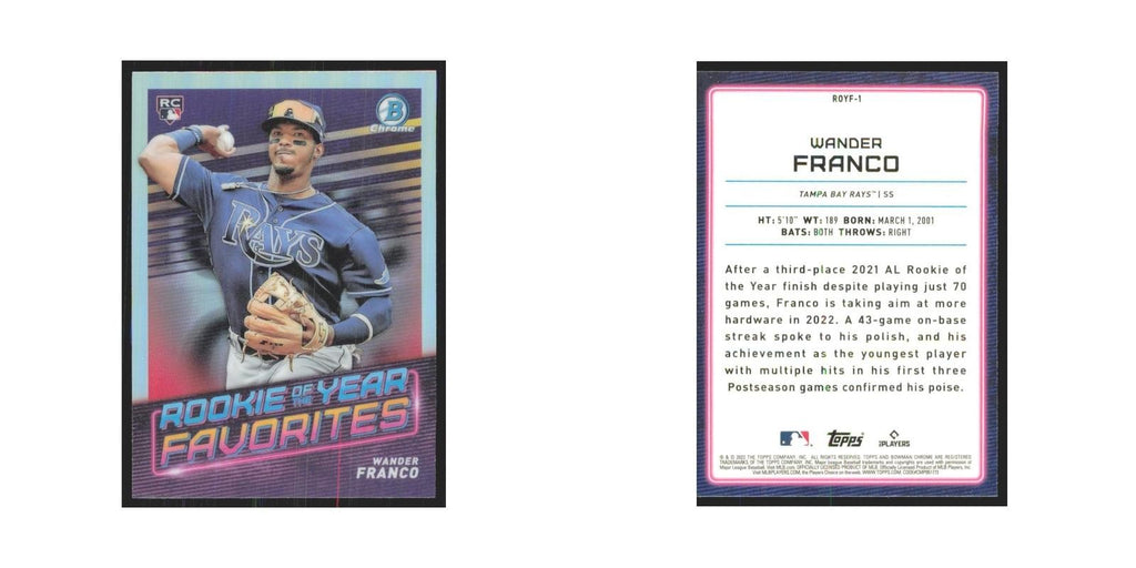 2022 Bowman Chrome Wander Franco RC Rays #ROYF-1