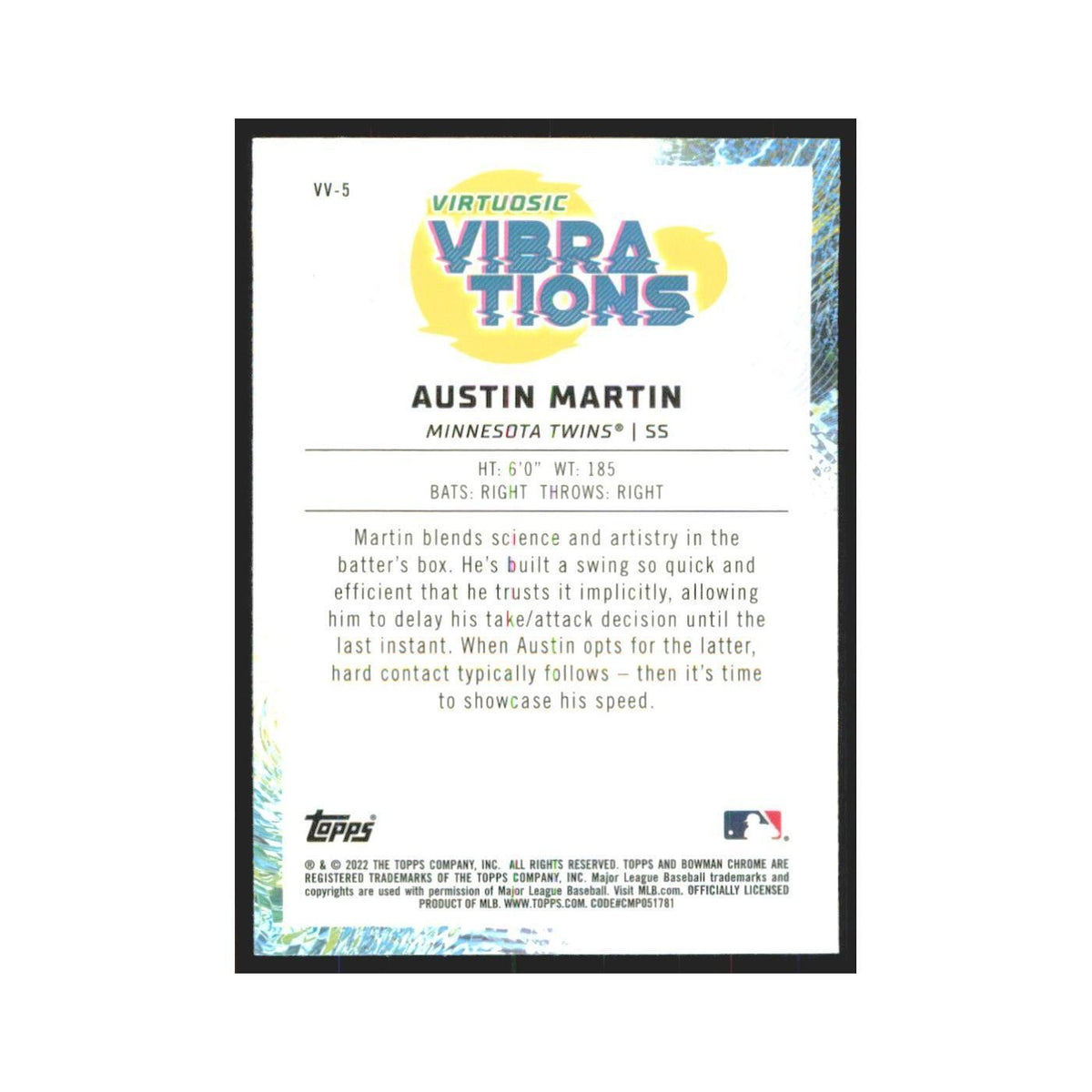 2022 Bowman Chrome Austin Martin Twins #VV-5