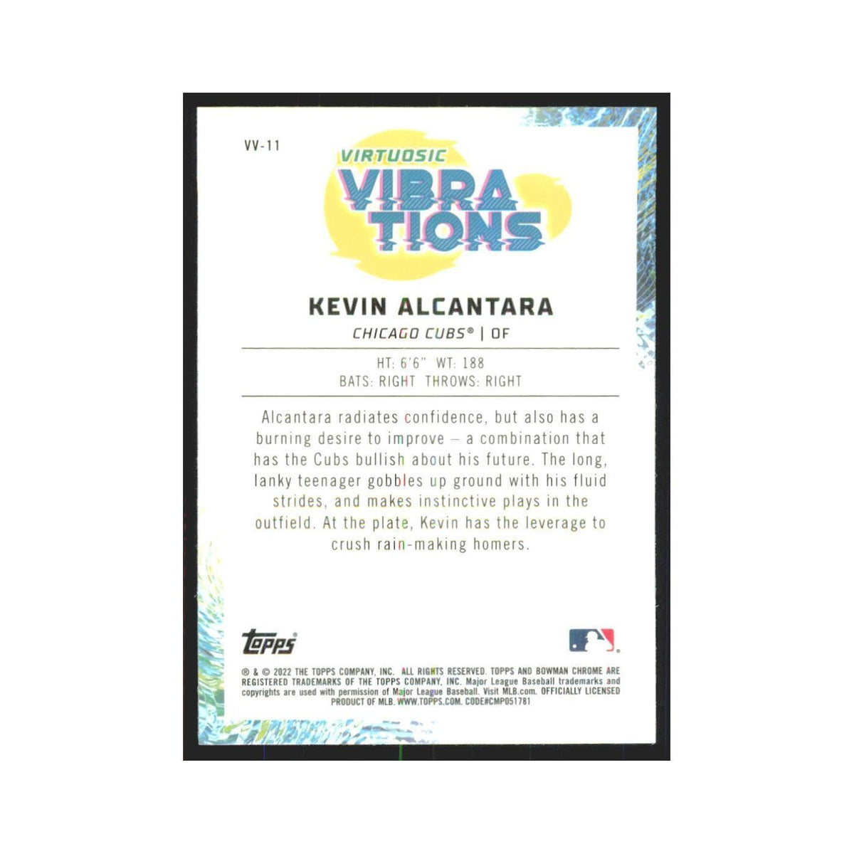 2022 Bowman Chrome Kevin Alcantara Cubs #VV-11
