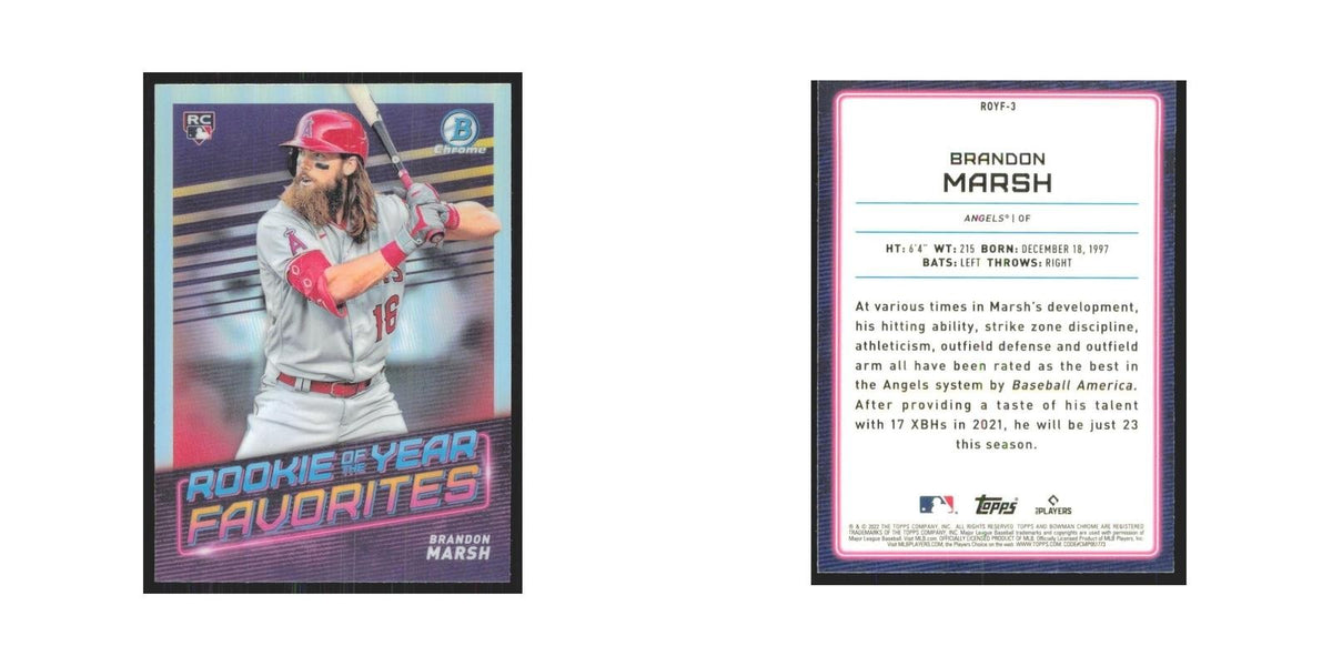 2022 Bowman Chrome Brandon Marsh RC Angels #ROYF-3
