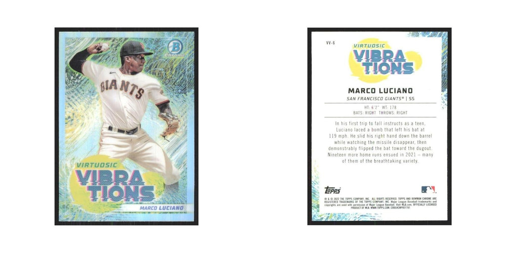 2022 Bowman Chrome Marco Luciano Giants #VV-6