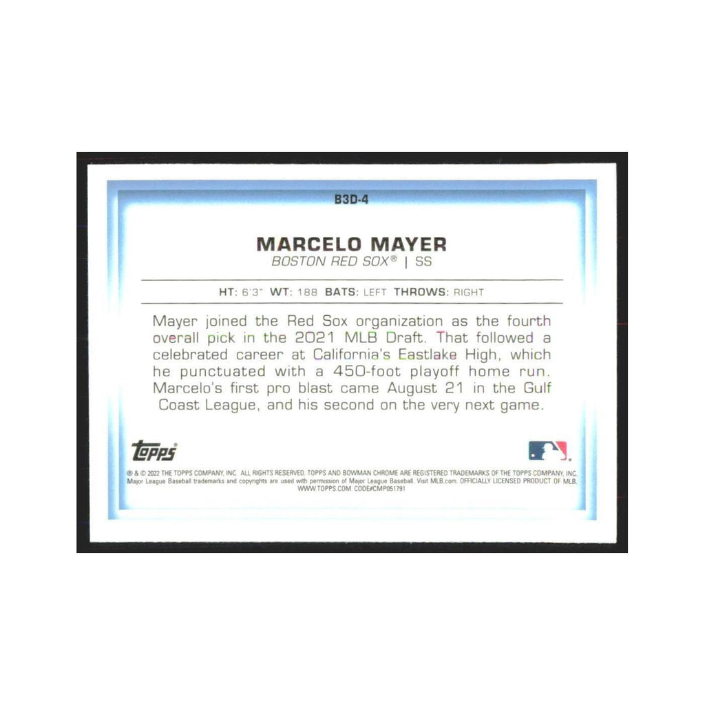 2022 Bowman Chrome Marcelo Mayer Red Sox #B3D-4