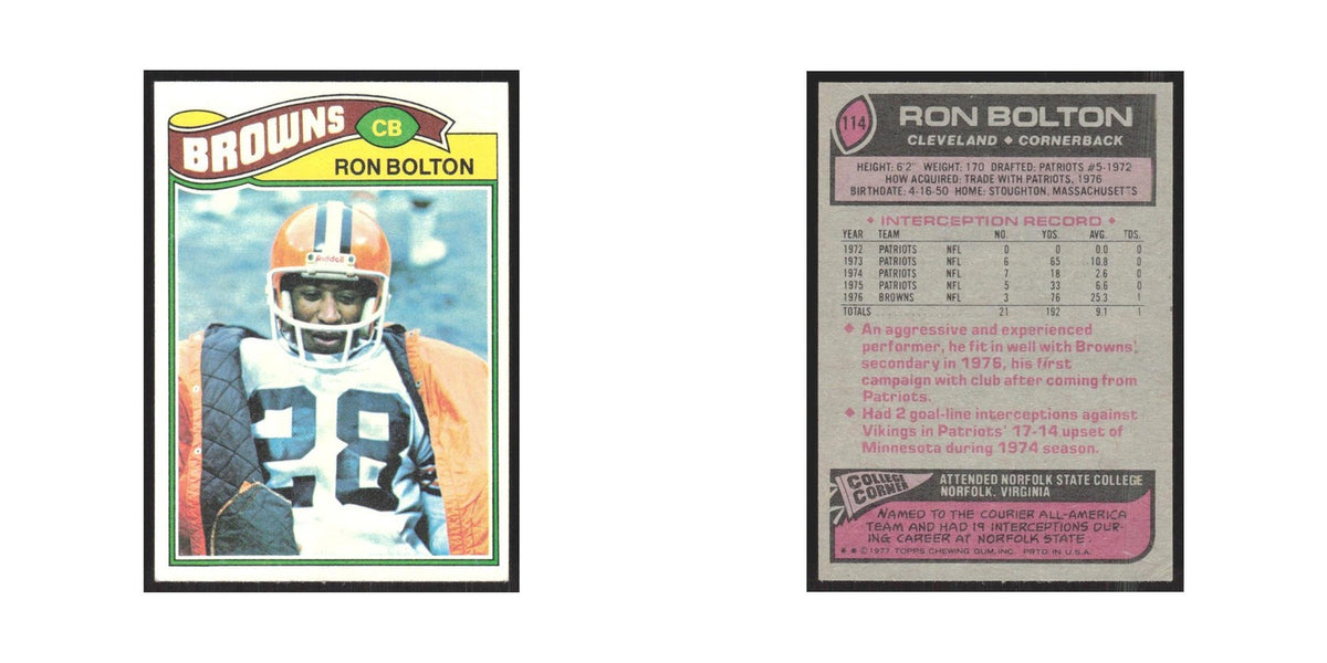 1977 Topps Ron Bolton Browns #114