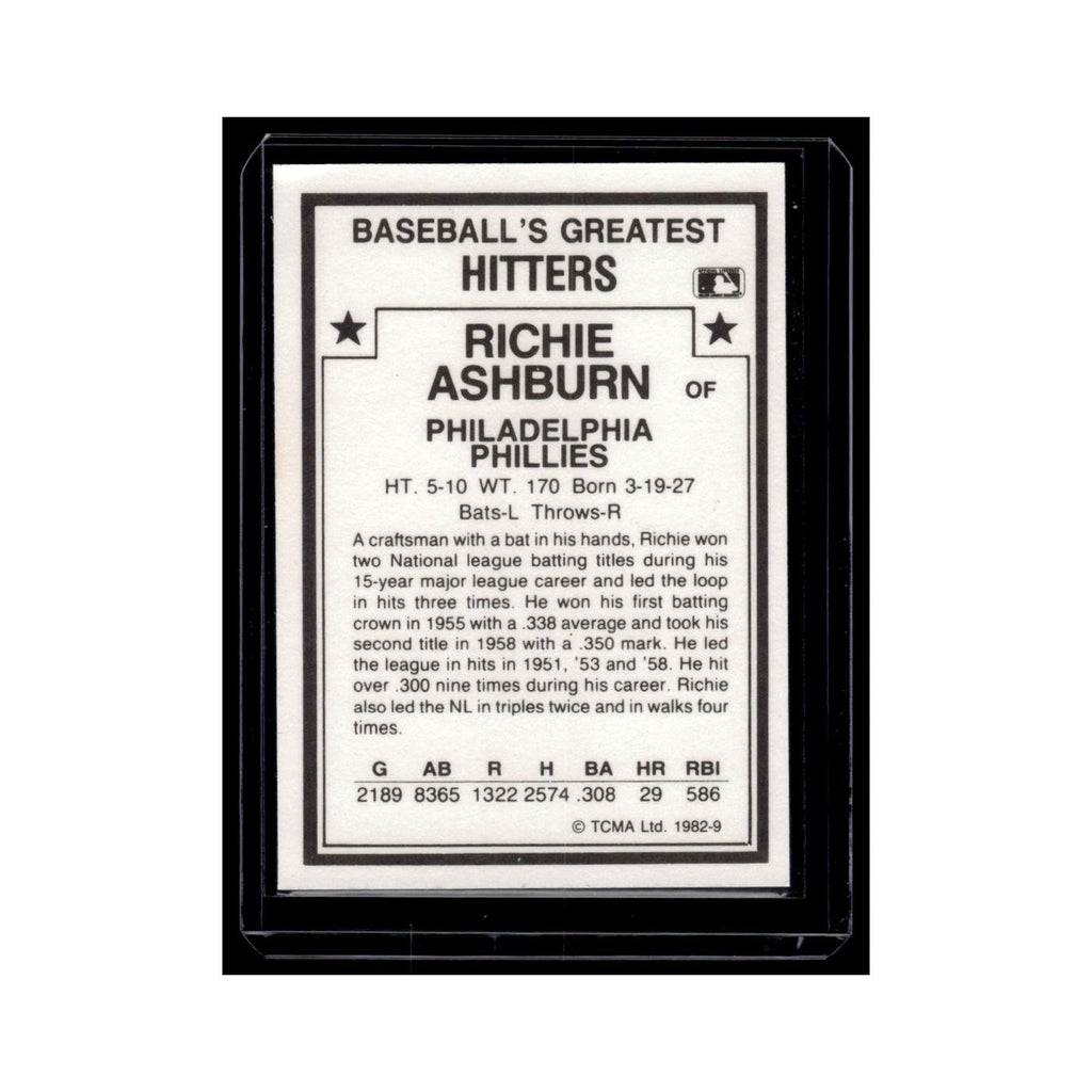 Richie Ashburn 1982 TCMA #nan Philadelphia Phillies Baseball Card NM