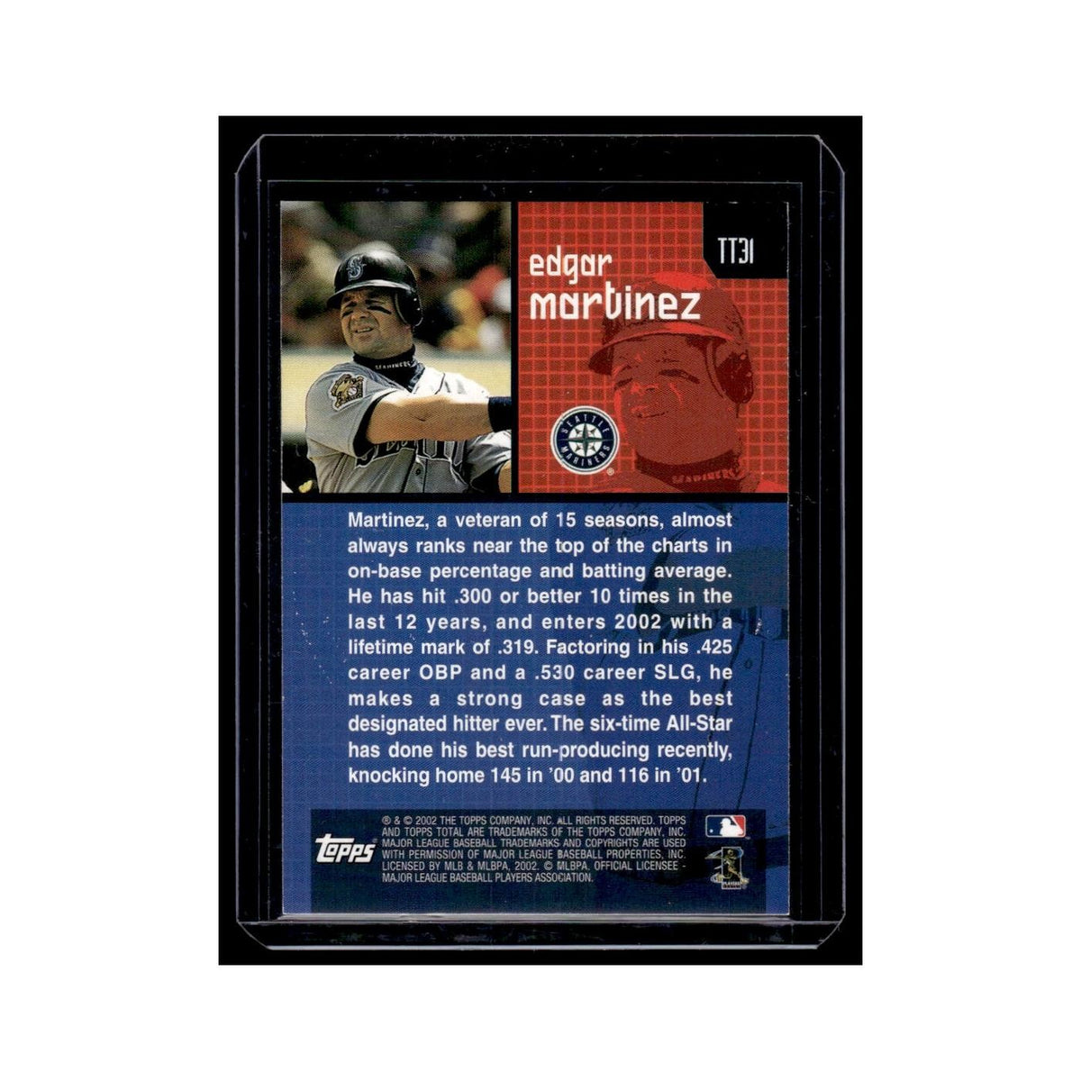 Edgar Martinez 2002 Topps Total #TT31 Seattle Mariners Baseball Card NM