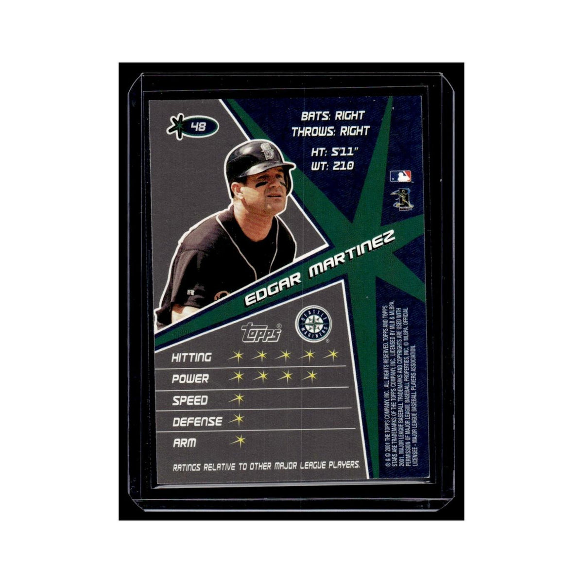 Edgar Martinez 2001 Topps Stars #48 Seattle Mariners Baseball Card NM