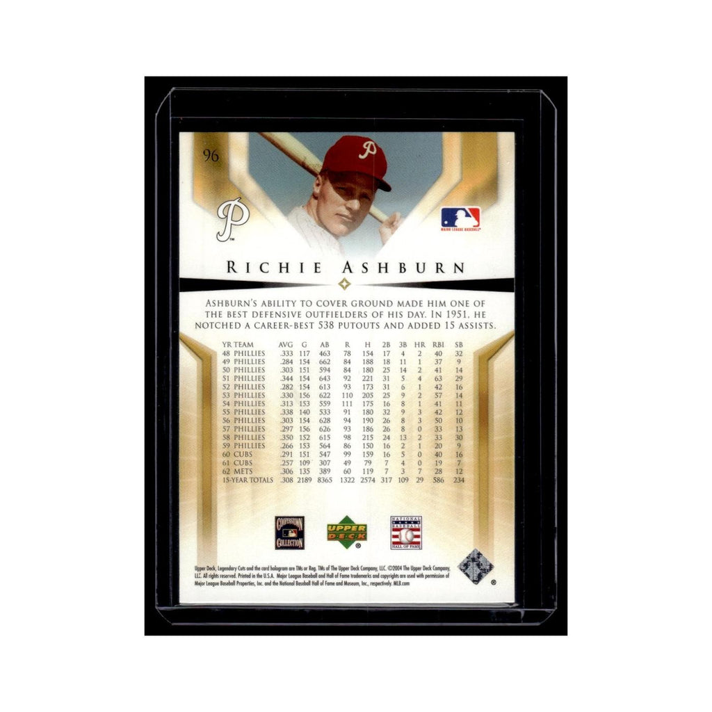 Richie Ashburn 2004 SP Legendary Cuts #96 Philadelphia Phillies Baseball Card NM