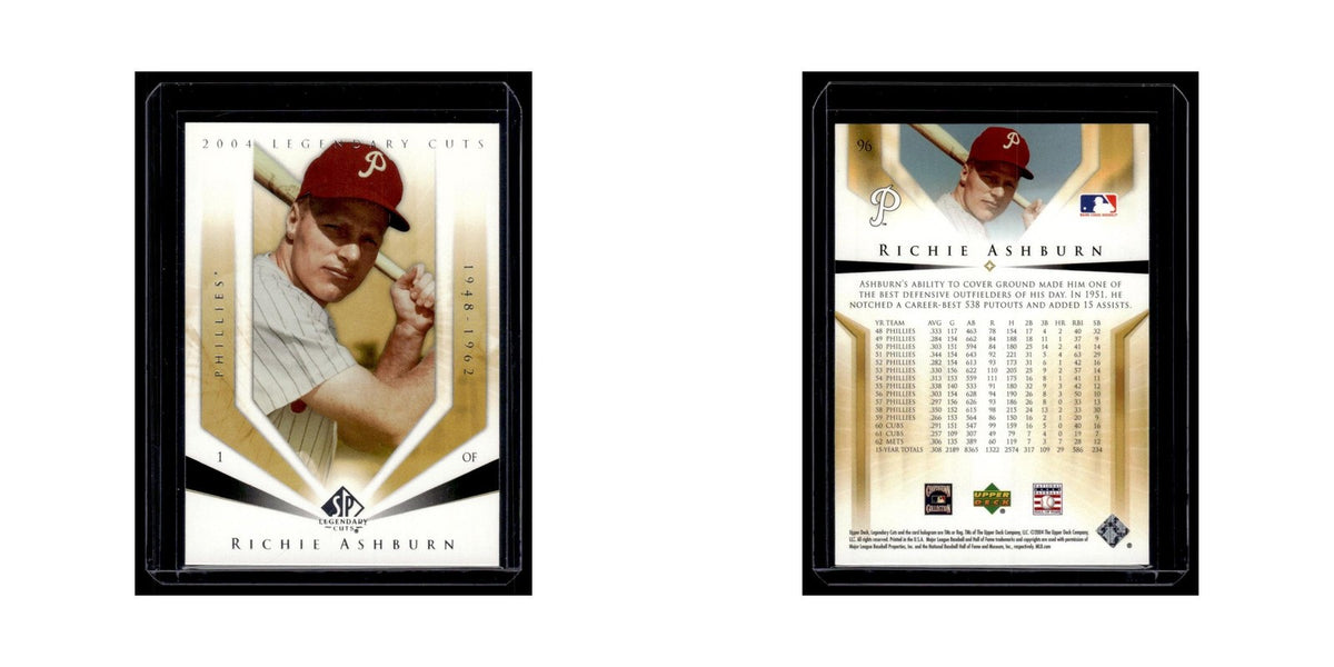 Richie Ashburn 2004 SP Legendary Cuts #96 Philadelphia Phillies Baseball Card NM